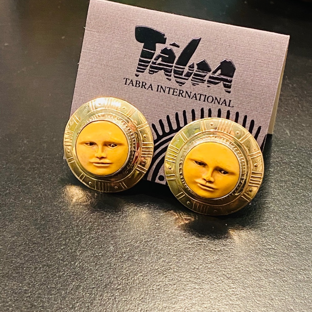 Tabra vintage pierced earrings.